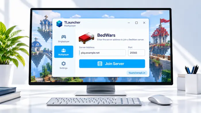 BedWars server IP for TLauncher interface