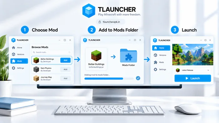 TLauncher Mods installation process